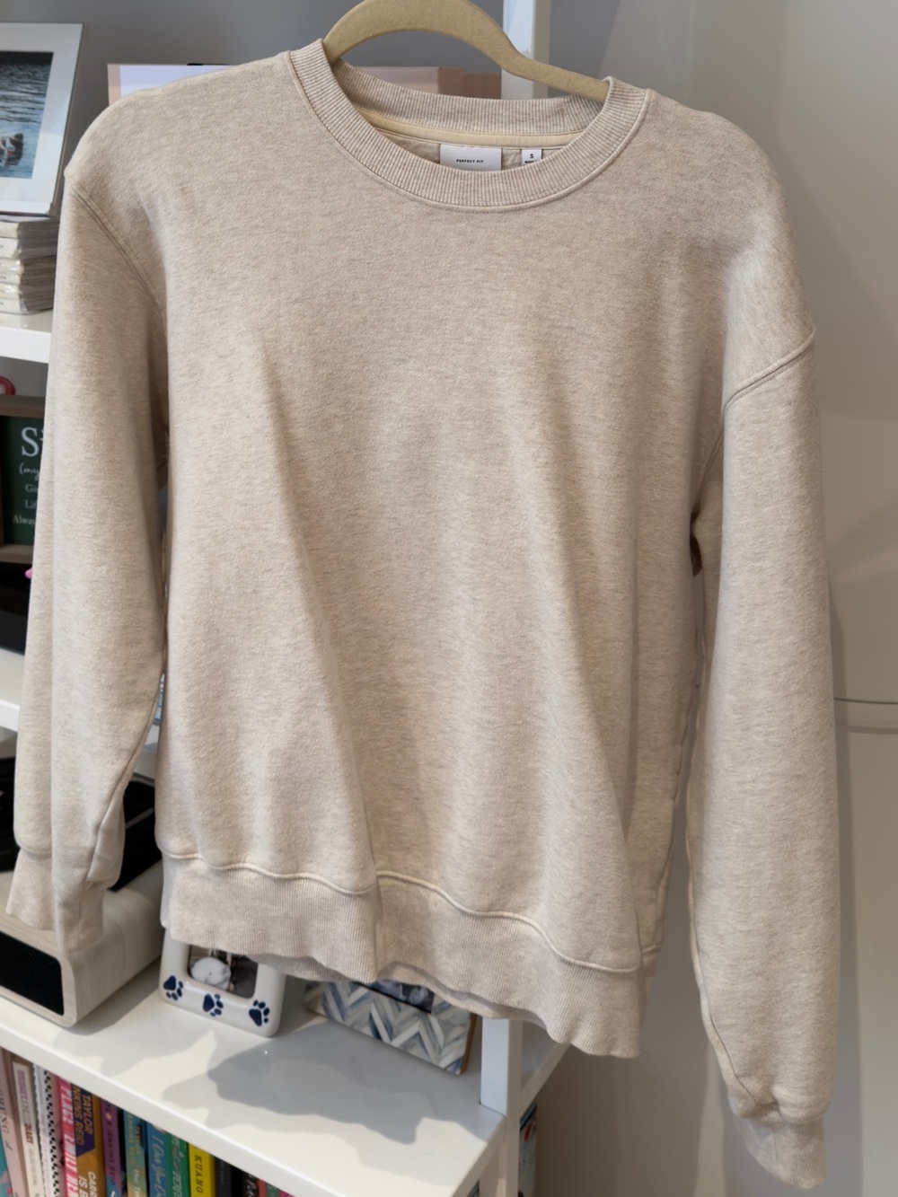 Aritzia Crewneck Sweatshirt in Light Cream